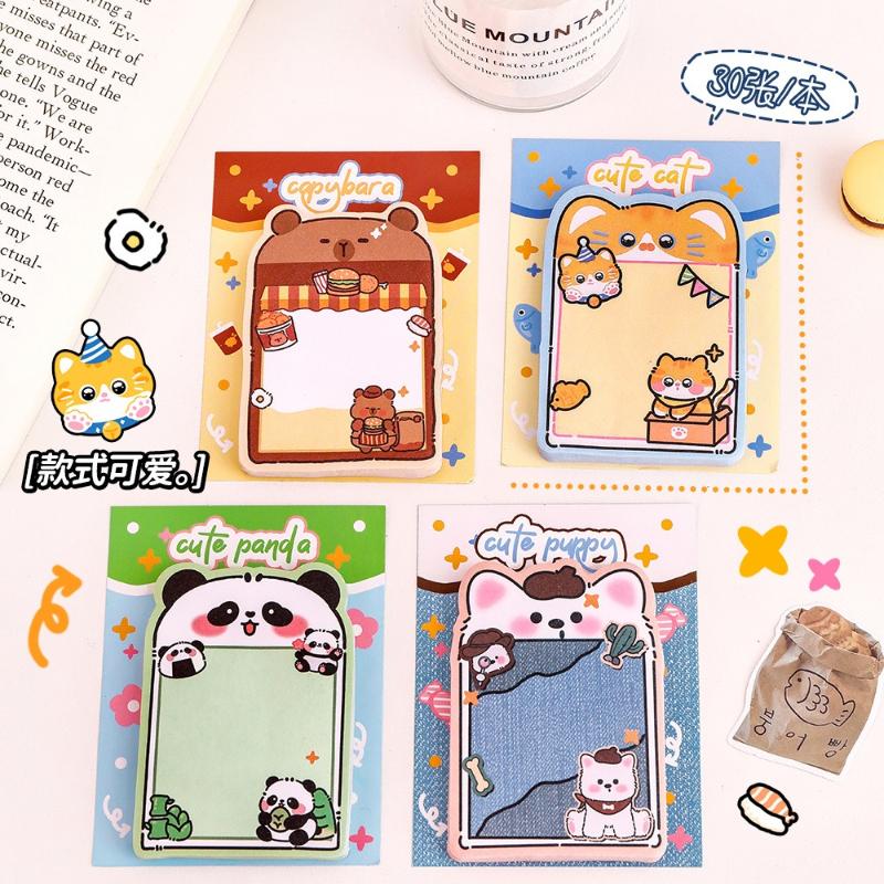 Cute Animal Sticky Notes for Students with Good Looking and Cartoon Messages Lovely Memo Pad Kawai Stationery and Small Prizes
