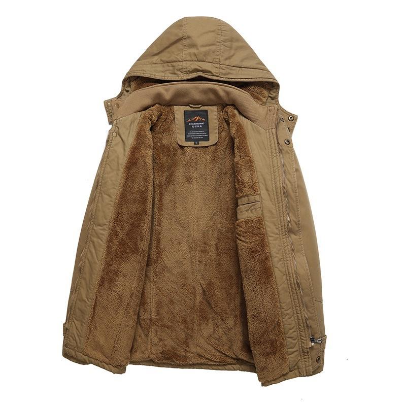 pujingge Mens Casual Cotton Hooded Outerwear Thicken Fleece Jacket Coats pujingge Mens Casual Cotton Hooded Outerwear Thicken Fleece Jacket Coats