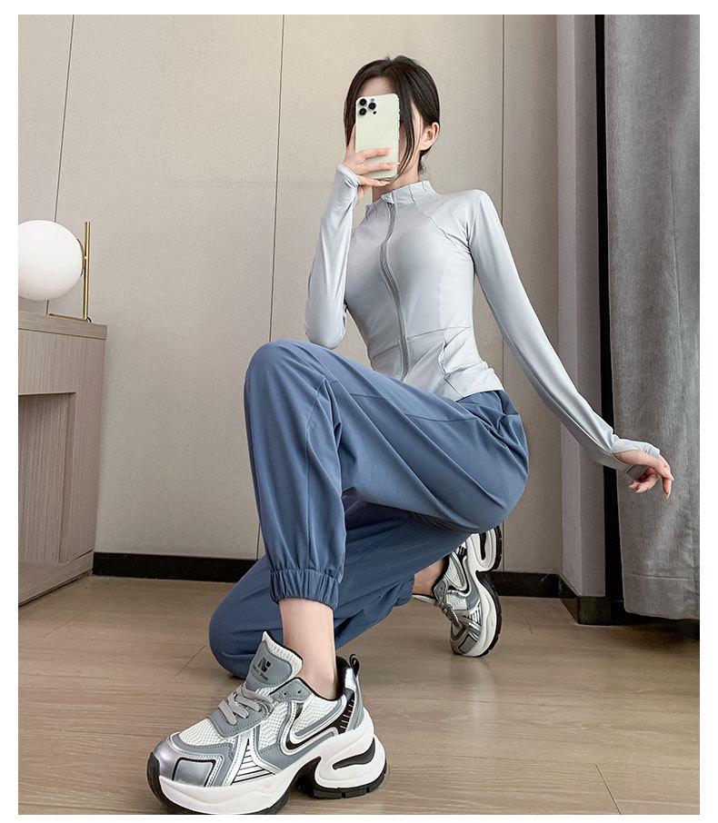 Women's Summer 2024 Sun Protection Yoga Suit: Quick-Dry Sports Fitness Jacket & Pants for Outdoor Activities