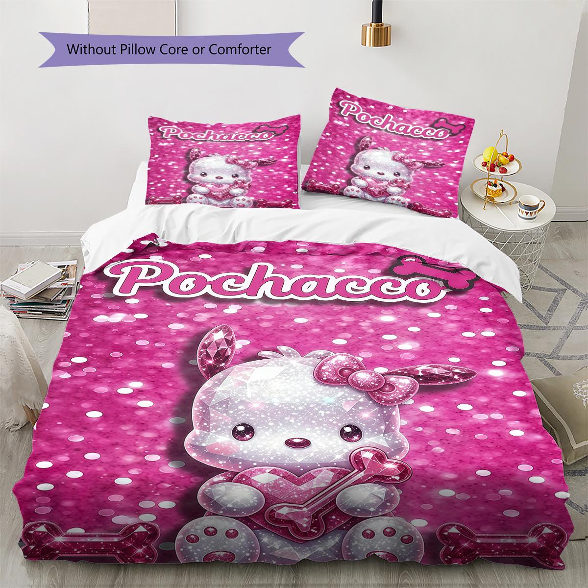 

Pochacco Pattern Bedding,Quilt Set Quilt Cover Pillowcase Home Birthday Gift(1 * duvet cover + 2 * pillowcase, without core) 135x200cm