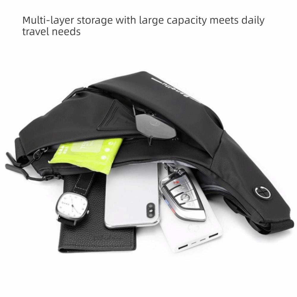 Waterproof Men Sling Bag Large capacity Crossbody Bag Trend Chest Bag  Cycling