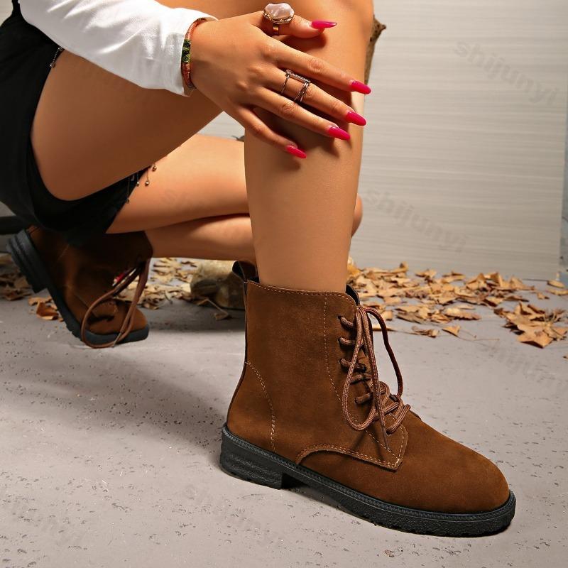 Woman Boots Trend Ankle Boots Short Barrel Shoes for Women Western Chunky Red Comfortable Stylish Sneakers Plus Size New Arrival