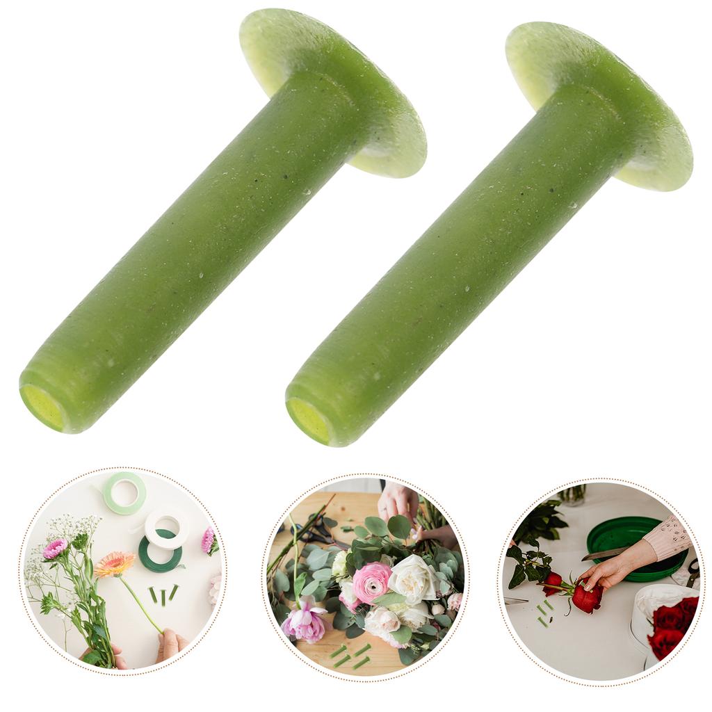 100 Pcs Material Simulated Flower Nails Floral Tools Wired Picks Realistic Plastic Pole for Arrangement