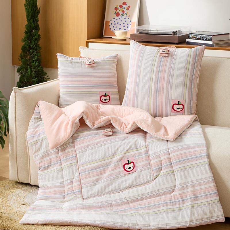 Ping An Dog Washed Cotton Pillow Quilt Blanket