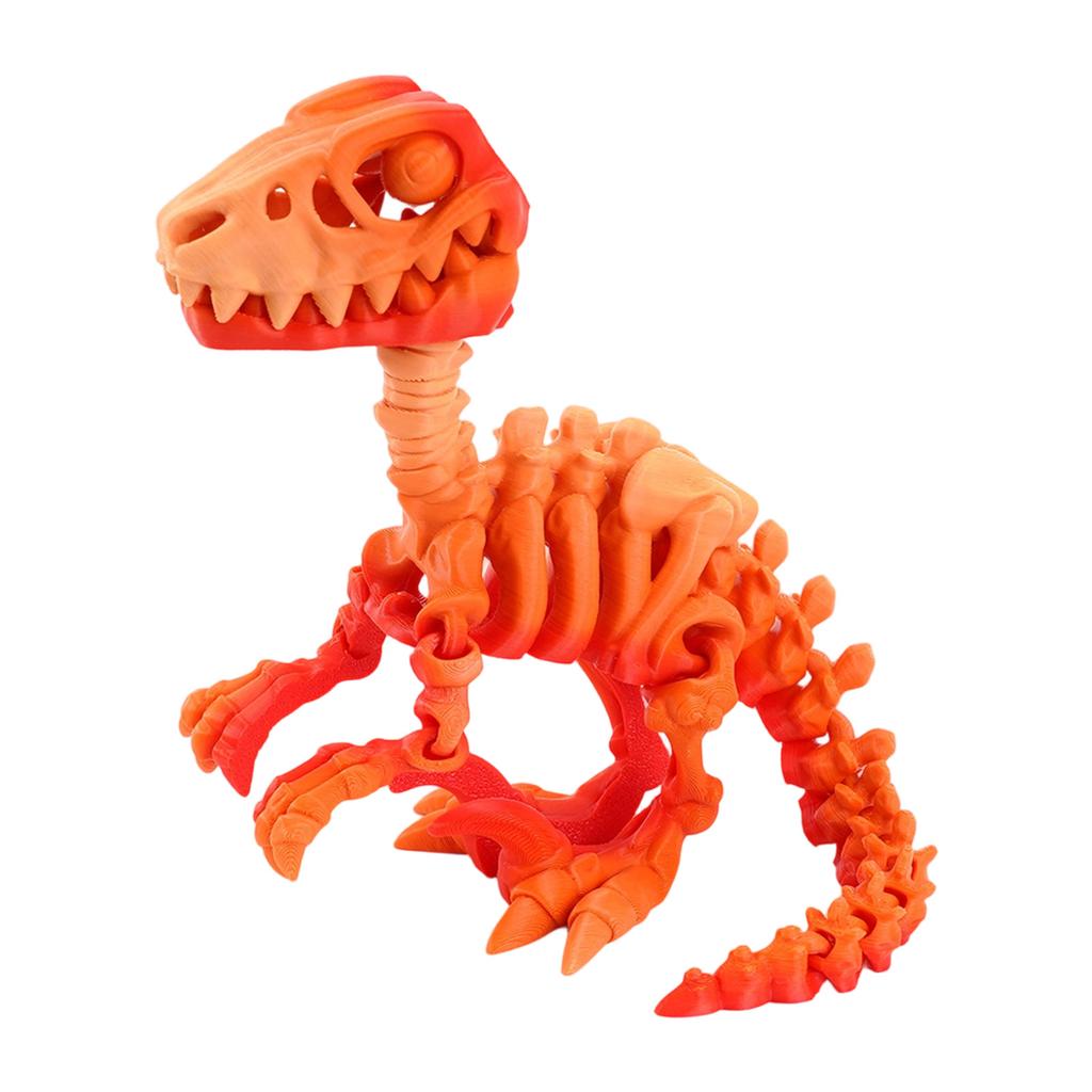 3D Printed Articulated Raptor Skeleton Figurine Dinosaur Bones Poseable ModelToy For Home Office Decors and Collector