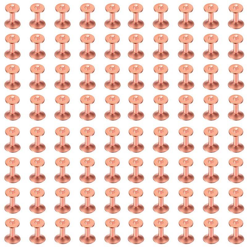 100 Sets Copper Rivet Burrs Washer,3/4 Inch Long Leather Copper Rivet Fastener,For Wallets Leather DIY Craft Supplies