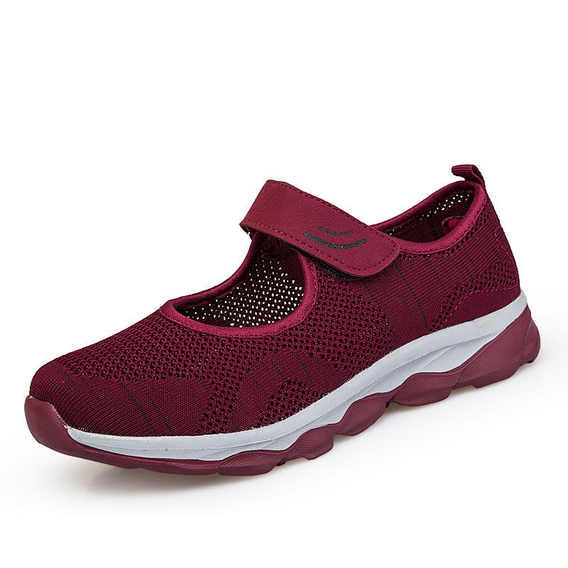 Large Size Foot Cover Summer Mesh Shoes Old Beijing Cloth Shoes Female Mother Shoes In the Elderly Walking Shoes Soft Sole Elderly Shoes