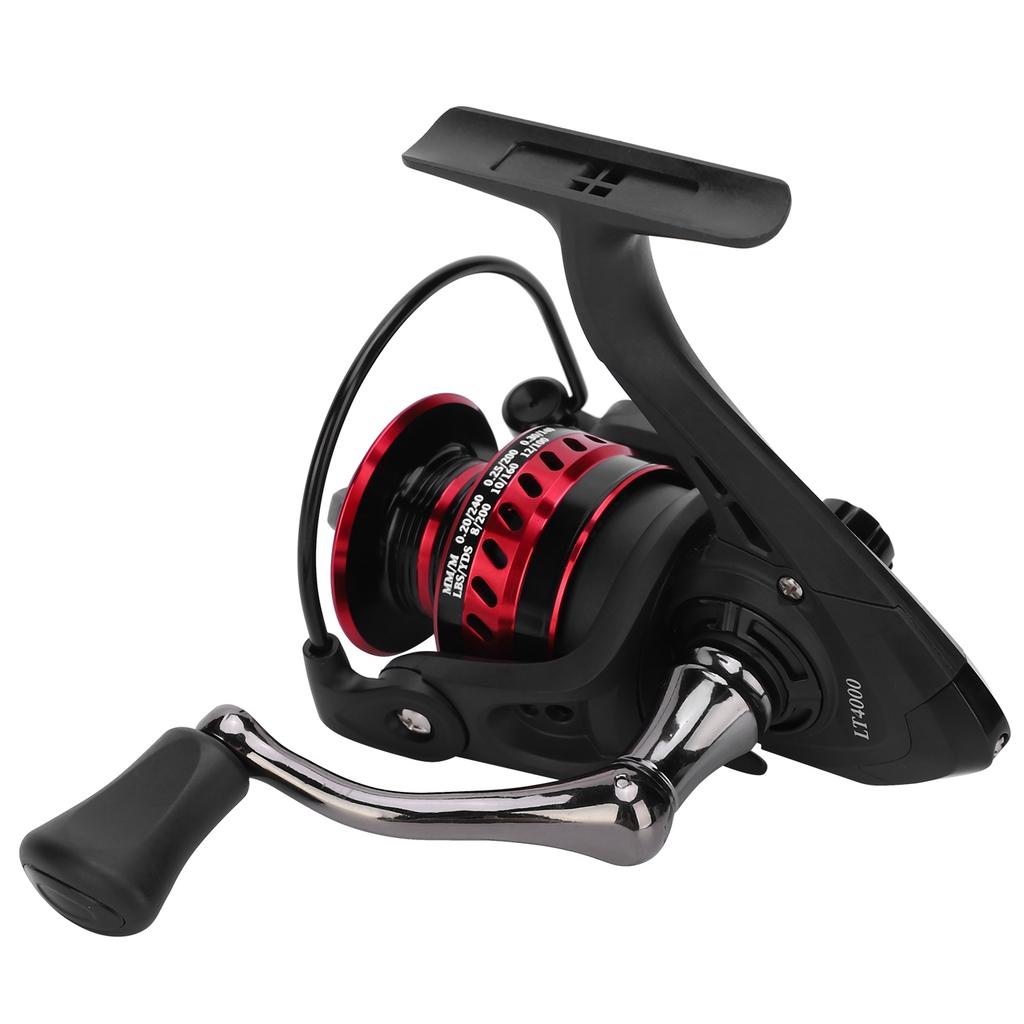 Portable Metal Sea Rod Spinning Fishing Line Reel Rocking Raft Fishing Accessoryred black