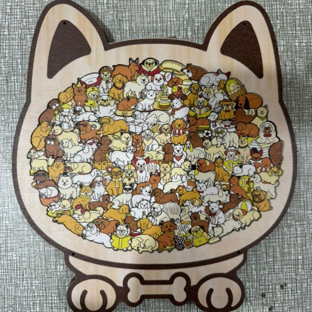 Animal Shape Dog Shaped Puzzle Thinking Training Children's Puzzle Puppies Wooden Puzzle Kids Toy