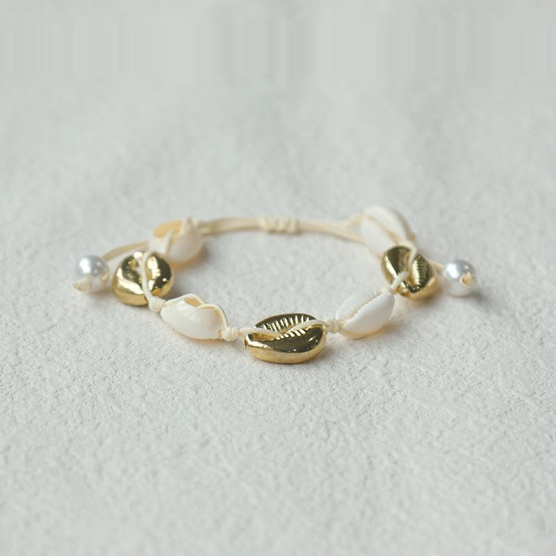Handmade Seashell & Crushed Stone Bracelet with Lobster Clasp - Perfect Summer Travel Souvenir