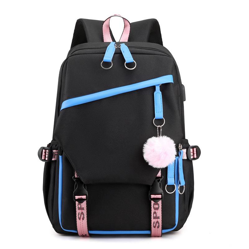 Schultaschen Teenager Mädchen Rosa Blume Niedlich Studenten Rucksack Buchstaben
