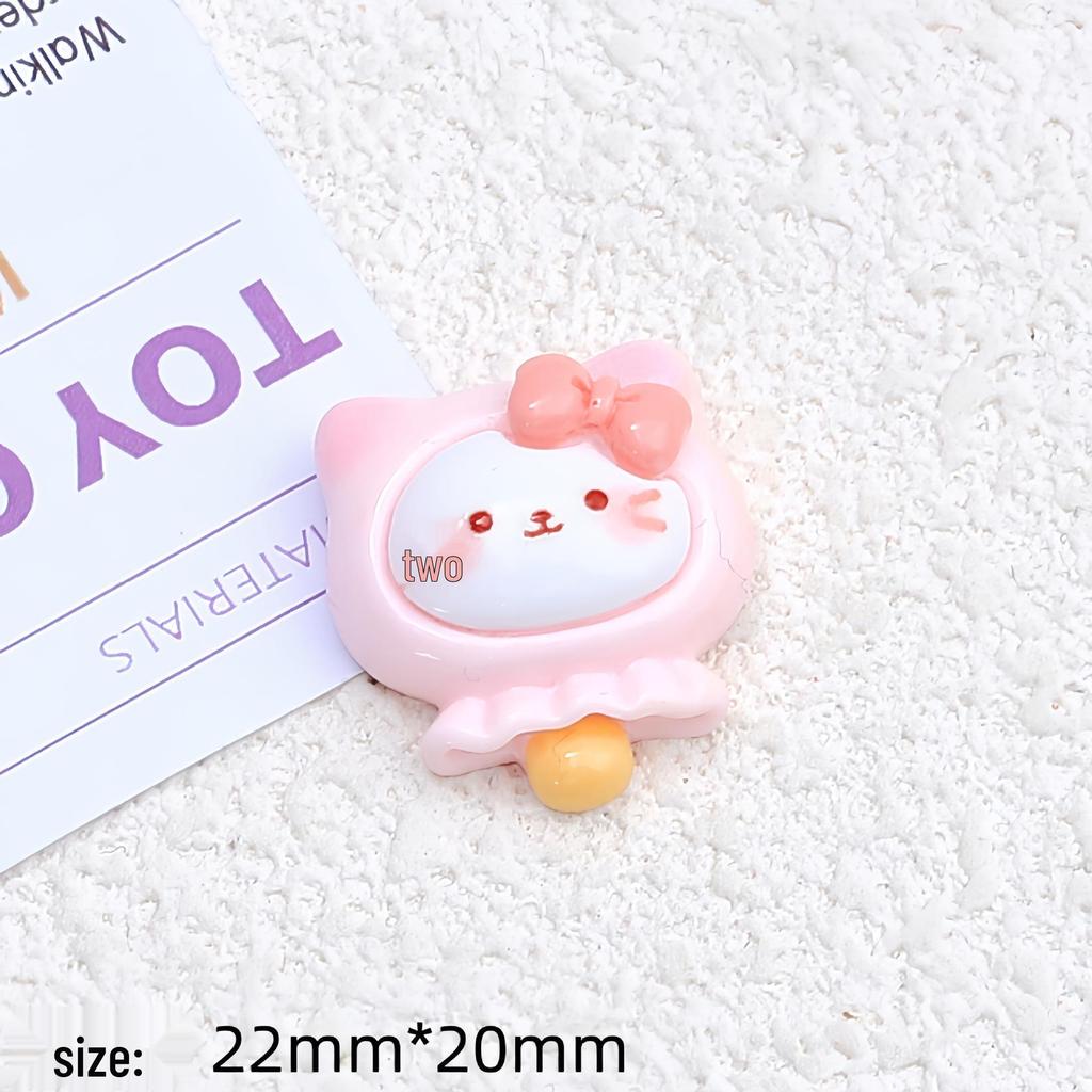 Glossy Cartoon Kitty Resin Shoe Buckle & Hair Clip DIY Accessory