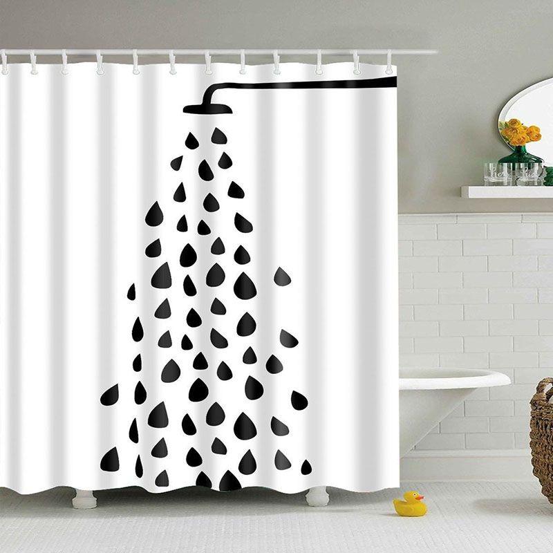 Fabric Waterproof Bathroom Shower Curtain Sheer Panel Decor 12 Hooks New