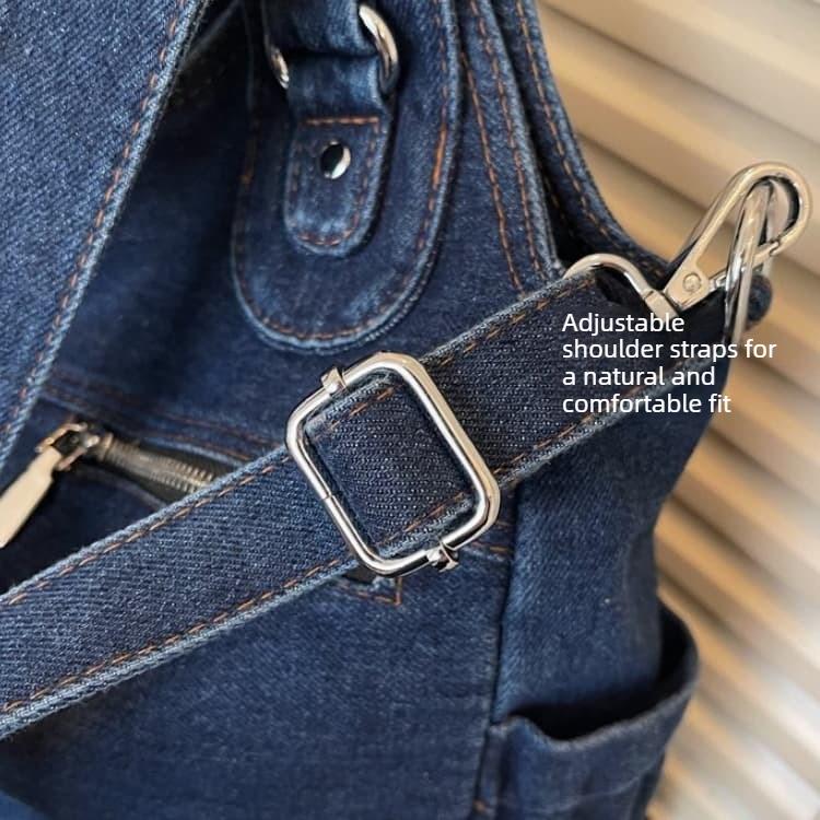 Bolsa tote de brim lavado de grande capacidade bolsa de ombro feminina