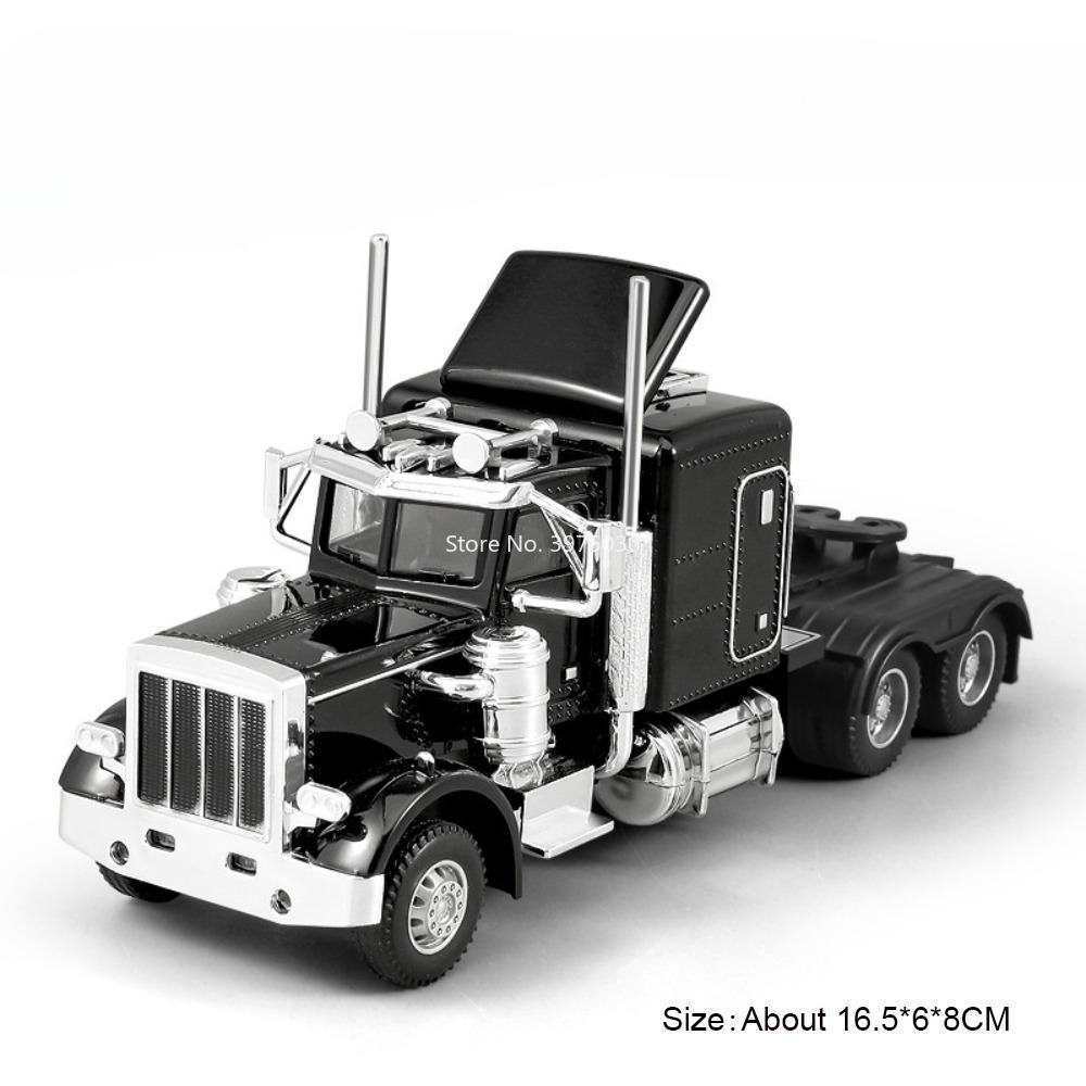 1:50 Alloy Heavy Trucks Toys Models Cars Container Vehicles Light Music Miniature Transport Car Rubber Tires Kids Gifts