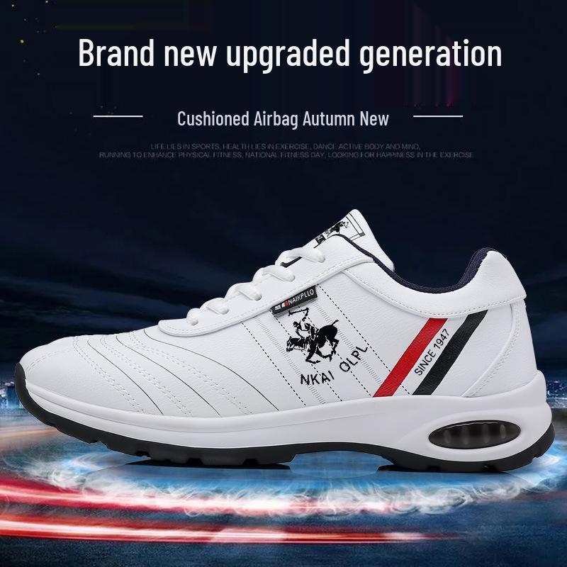 Scarpe Casual da Uomo Paul alla Moda, Taglia Grande, in Pelle Bianca - Stile Coreano, Ammortizzazione ad Aria, Comode per Correre e Sport.
