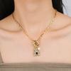 High Quality Shiny Crystal Zirconia Animal Cute Bear Pendant Necklace Choker for Woman Girl Holiday Lock Bone Chain Jewelry Gift