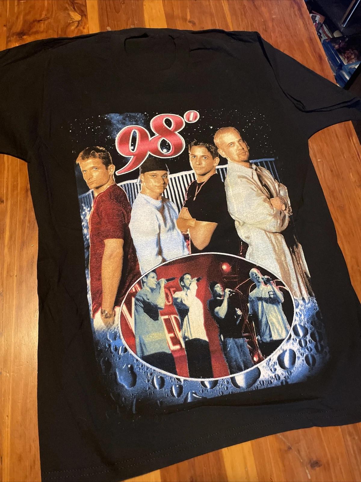 98 Degrees Boy Band Live In Tour Heavy Cotton Black T Shirt S-5XL TU894 XL