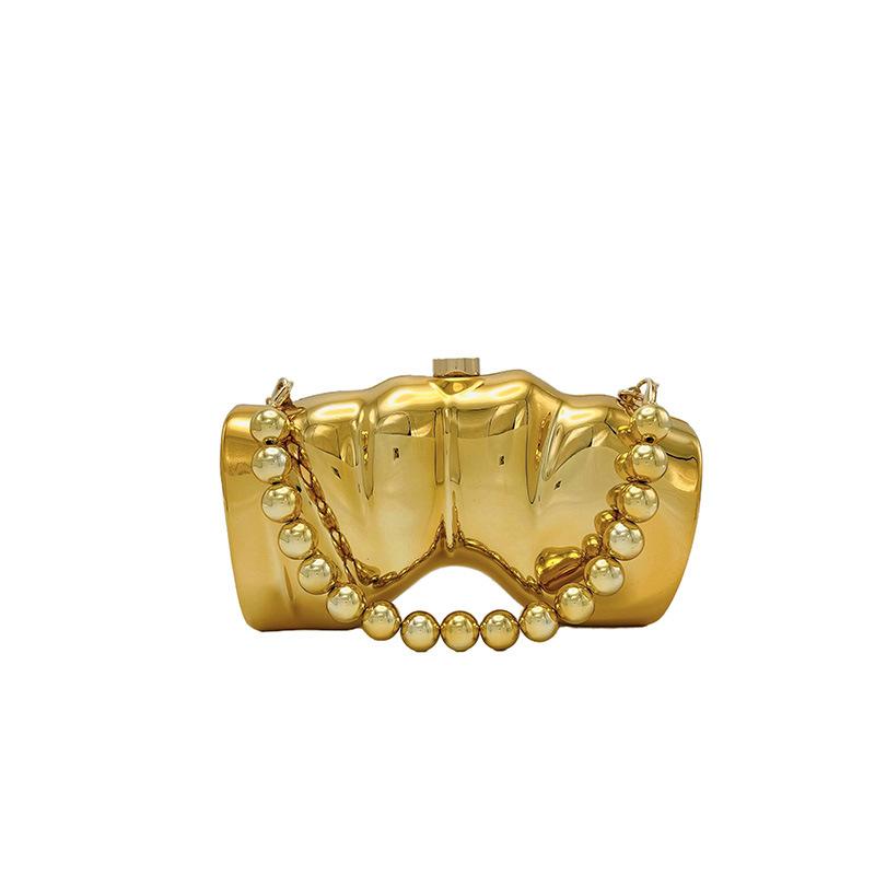 Маленькая свежая персонализированная акриловая специальной формы женская вечерняя сумка весенняя новая изысканная женская наплечная сумка-мессенджер not portable золотой