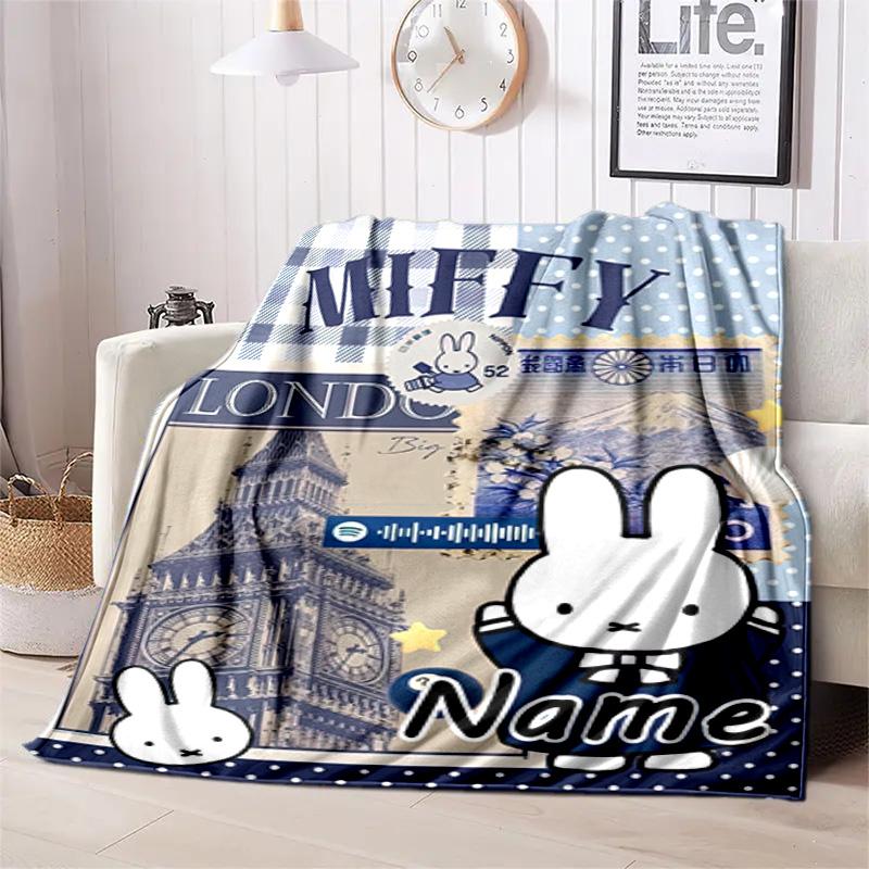 Miffy London Custom Name Blanket Suitable All Seasons Soft Comfortable Sofa Office Home Blanket Soft And Comfortable Camping Trip