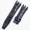 22mm Genuine Bamboo Leather Wrist Band For Swatch Strap SVG Watch Strap SVGK403 SVGK402 SVGB400 Men Bracelet Accessories