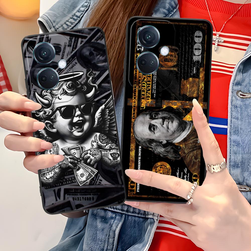 USD Dollar Matte TPU Mobile Phone Case for OPPO Reno 14 13 12 11 10 9 8 7 6 5 F T Pro 5G Colorful Printing Cover
