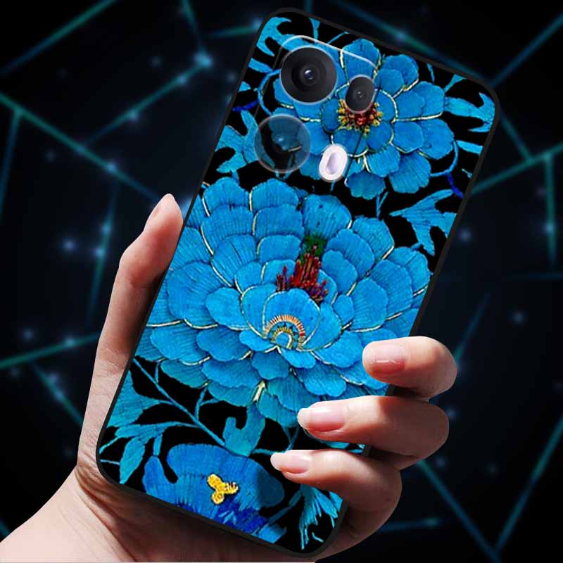 3D Flowers Emboss Fundas For OPPO Reno 13 Reno13 Pro 13F 5G Case Soft Silicone Phone Case for OPPO Reno13 Pro Back Cover Coque