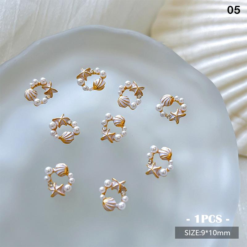 Alloy Pearl Shell Nail Art Supplies Irregular Color Seashell 3D Nail Flakes Seashell Slices Decoration Diy Nail Accessories