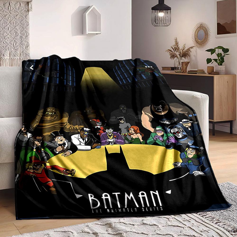 1pc Batman Universe Flannel Throw Blanket - HD Printed Lightweight Soft Warm All-Season Blanket for Sofa, Bed, Travel137