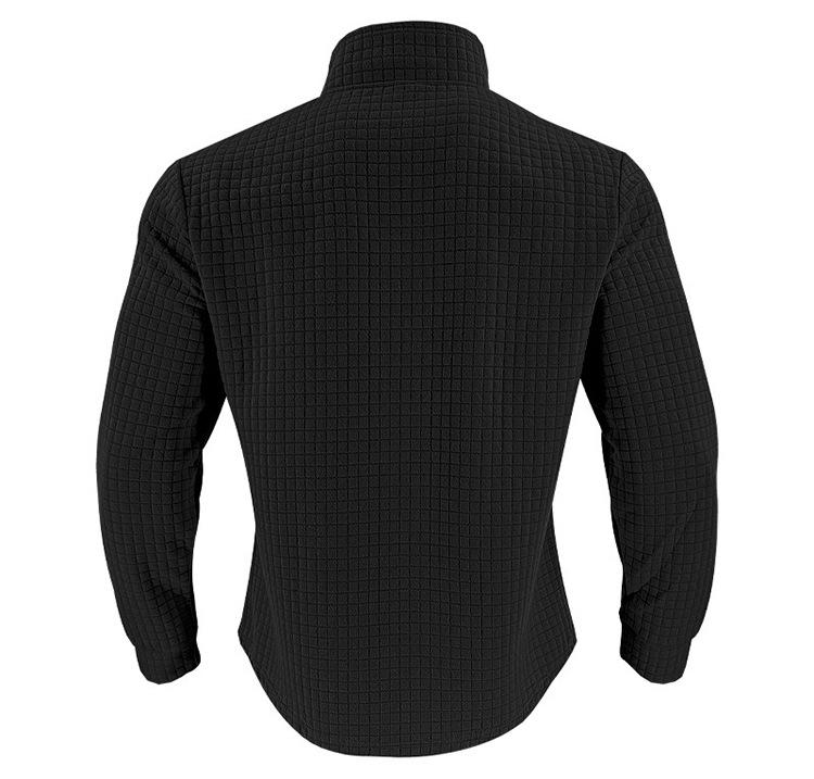 Men's Minimalist Casual Jacquard Half-Zip Stand-Up Collar Sweatshirt for Fall and Winter