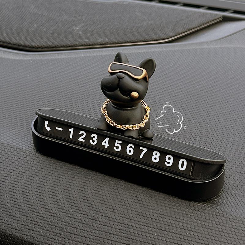 French Bulldog Temporary Parking Phone Number Plate