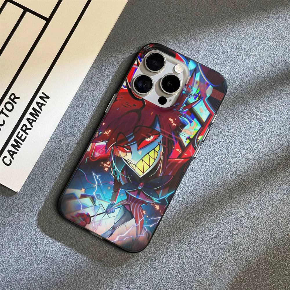 Anime Hotel Hazbin Alastor Phone Case For IPhone 17 16 15 14 13 12 11 Pro Max Plus Corrugated Bumper Back Cover Shell
