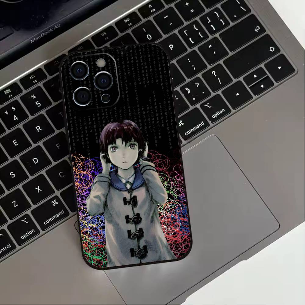 S-Serial Experiments L-Lain Phone Case For iPhone 17,16,15,14,13,12,11 Plus,Pro Max,XS,Soft Silicone Black Cover