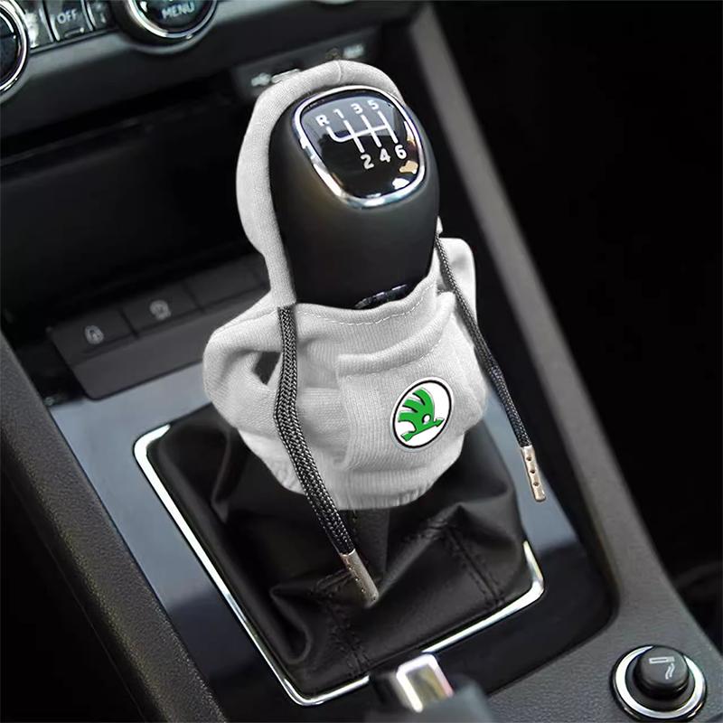 Fashion Car Gear Car Shift Lever Cover Car Gear Shift Knob Hoodie For Skoda Octavia MK2 MK3 2 3 A7 Fabia Karoq Kodiaq Superb Rapid Kamiq
