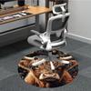 1PC Highland Cow Floral Office Round Area Rug, Indoor Mat Suitable ForOffice, Under Office Chairs Bedroom Living Room Home Decor, Room Deco G015