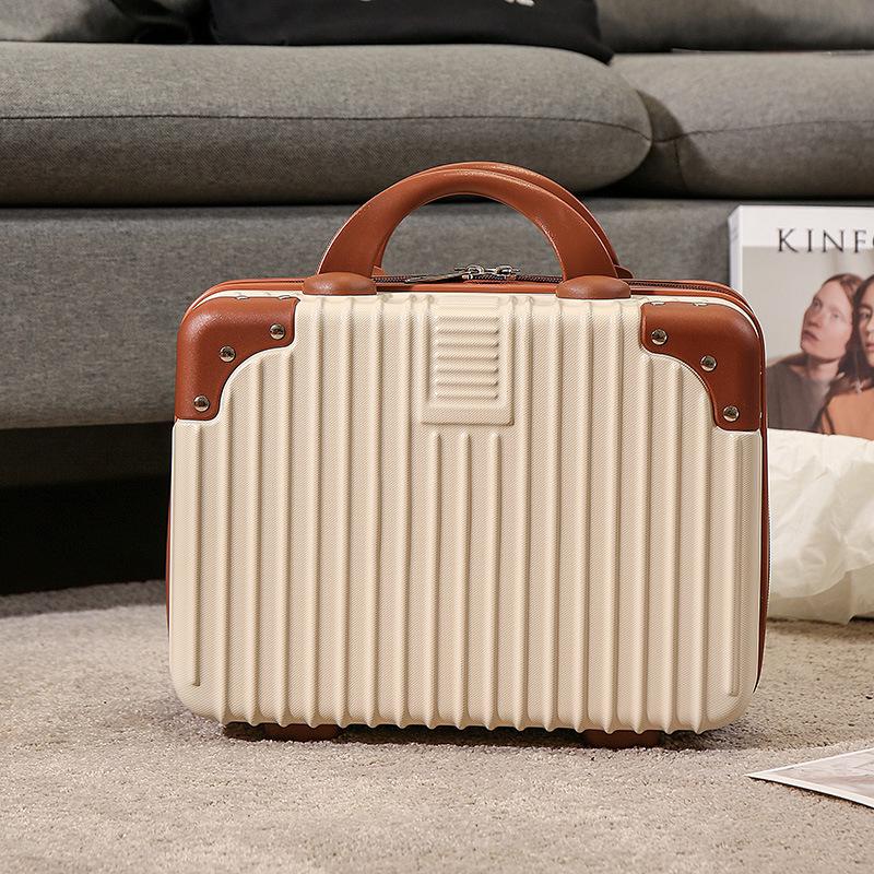 14-Inch Retro Makeup Case: Cute, Portable Travel Storage for Women and Students