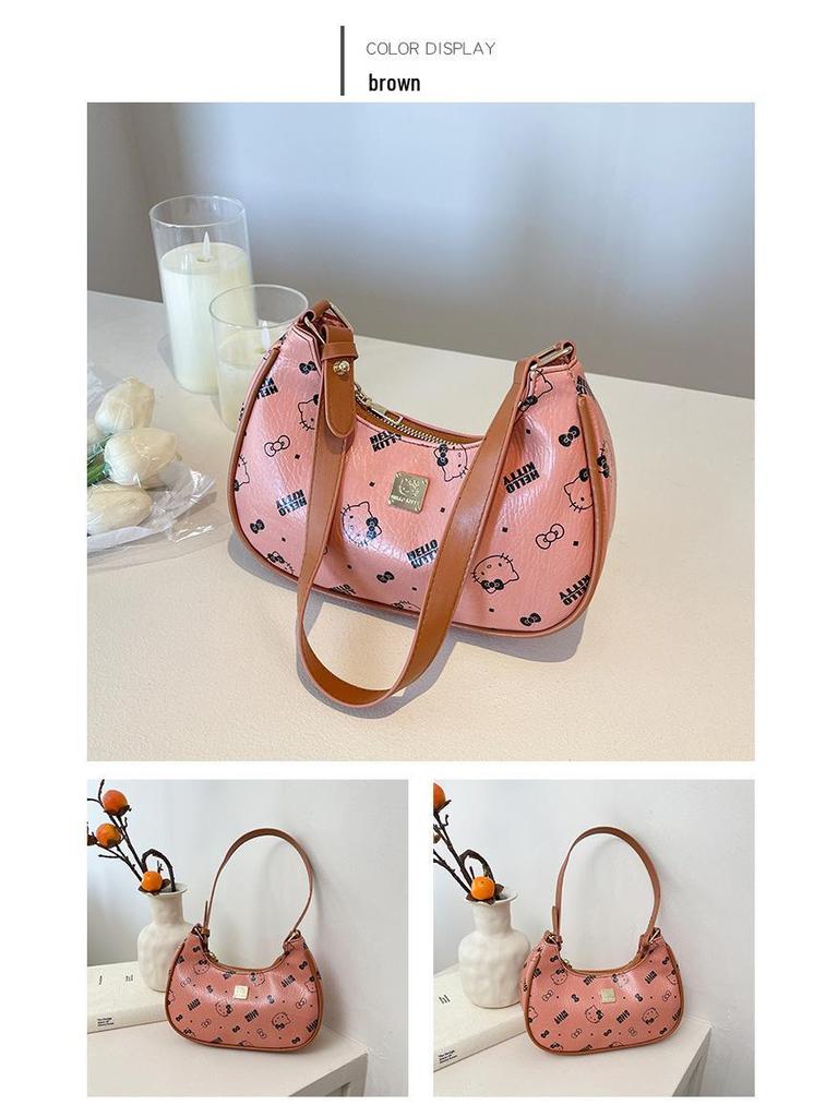 Korean Style Versatile Women's Shoulder Bag - Autumn/Winter Fashion Dumpling Print Bag