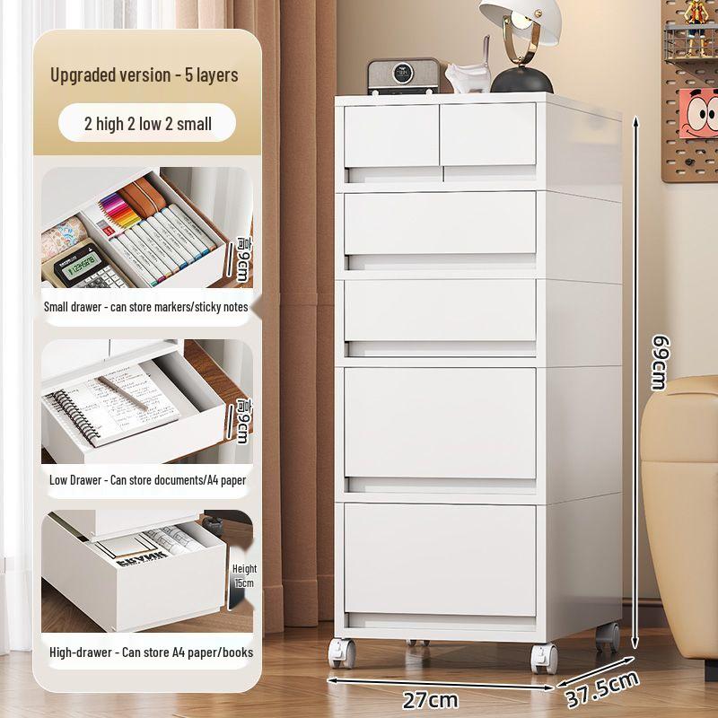 Multi-layer Mobile Storage Rack for Cosmetics & Office Documents