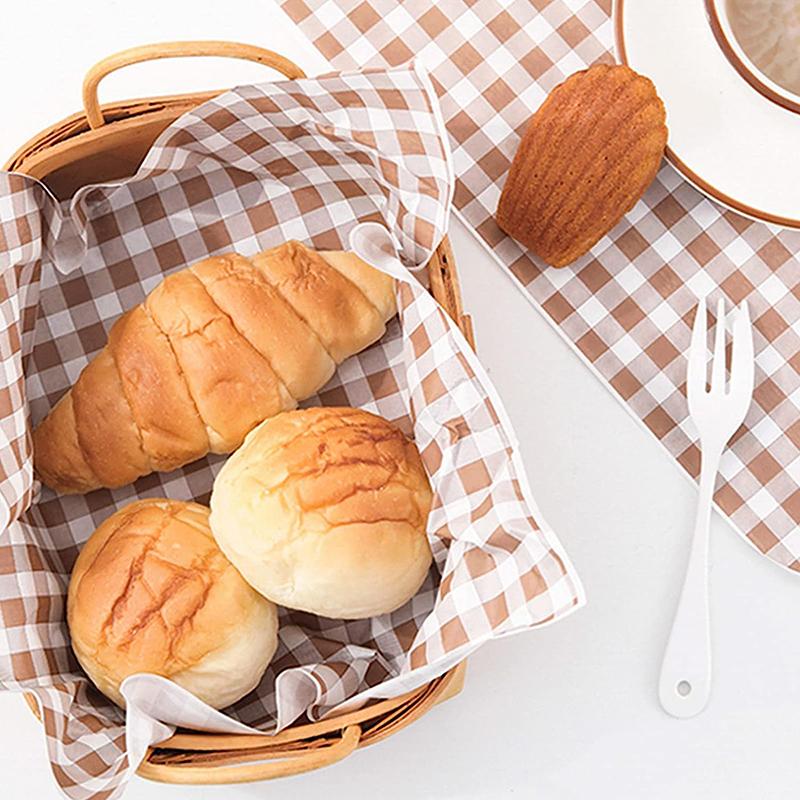 50Pcs Wax Paper Food Grade Grease Paper Food Wrappers Wrapping Paper For Bread Candy Cake Burger Fries Oilpaper Baking Tools