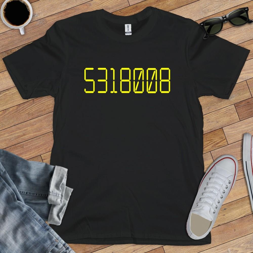 

5138008 (Boobies) Upside Down Calculator T-SHIRT (school boy humor funny rude) Unisex T-Shirt XXL