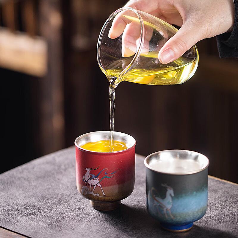 

Cha Xun Nine-color Deer Double Teacup Gift Set