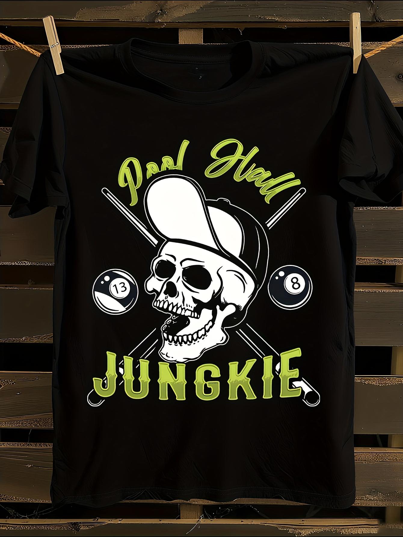 s Plus Size Billiard Pool Hall Junkie T-shirt S