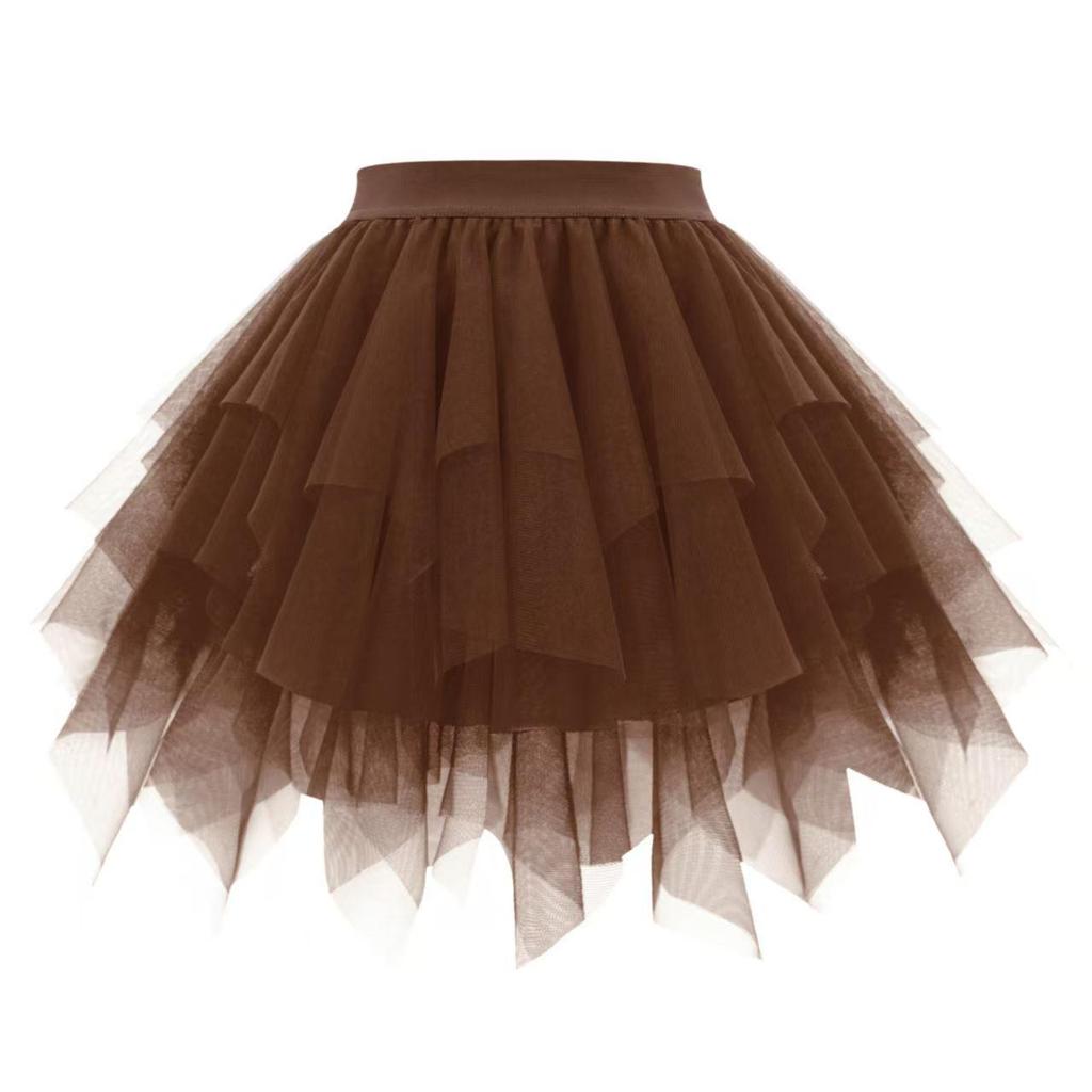 Women's Fluffy Mesh Ruffle Skirt - Short Princess Style
