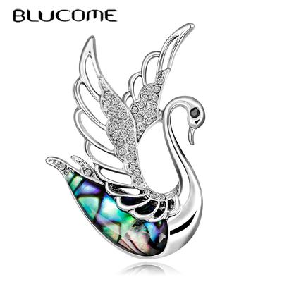 Natürliche Abalone-Muschel, personalisierte Schwan-Brosche, Damen-Brosche für Mantel, Anzug, Anstecknadeln, Neujahrsgeschenk