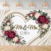 Elegant Floral Garland, Mr & Mrs Theme, Gold Background, Ribbon, Wedding Party Decoration, Backdrop, Photography Supplies2091