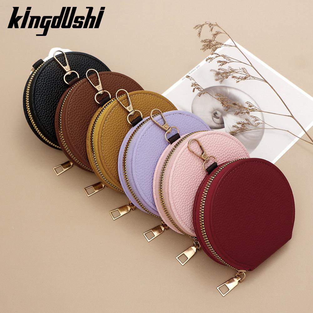 INS Style Candy Color Round Zipper Coin Purse & Card Holder