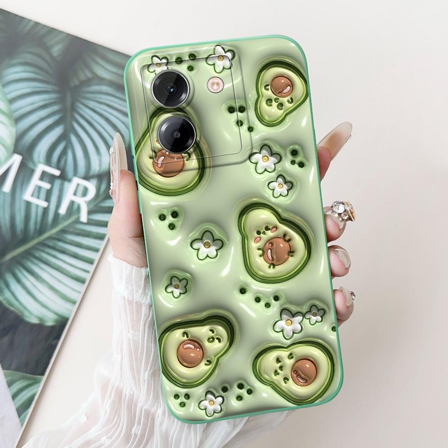 For Xiaomi Poco M7 Pro 5G Case Popular Flower Rabbit Duck Soft Liquid Silicone Cover For Xiaomi Poco M7Pro Capa 2409FPCC4G Coque