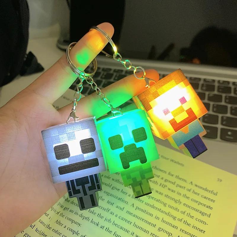 Mc Game Theme Surrounding Torch Led Light Mini Torch Keychain Backpack Pendant Children Gifts Led Night Light