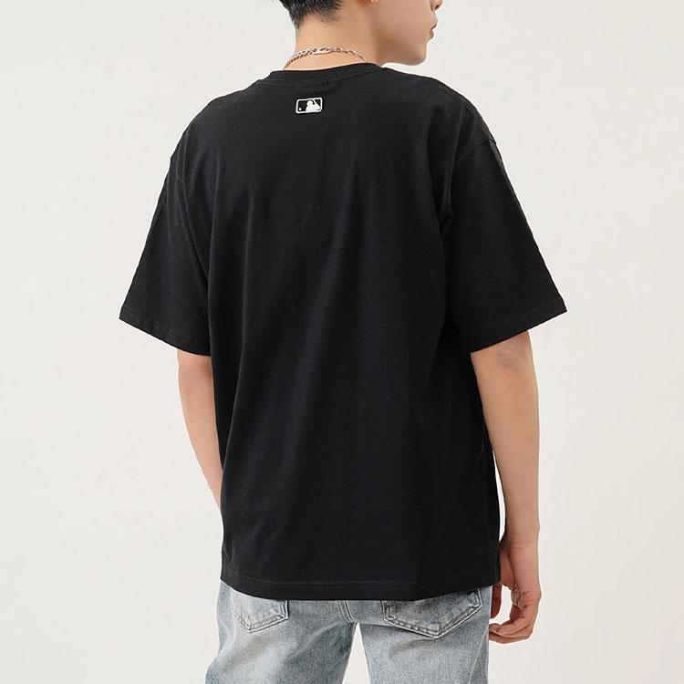 New MLB Base Logo T Shirts Unisex Black 3ATS01023-50BKS