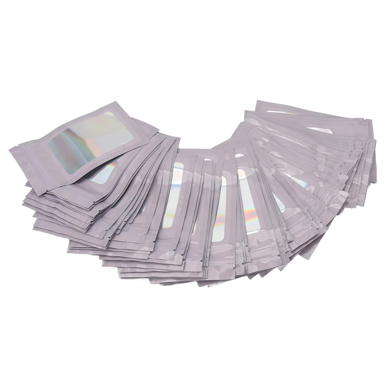 

100 шт. герметичный пакет с защитой от запаха, голографический пакет с защитой от запаха и прозрачным окошком для губ фиолетовый